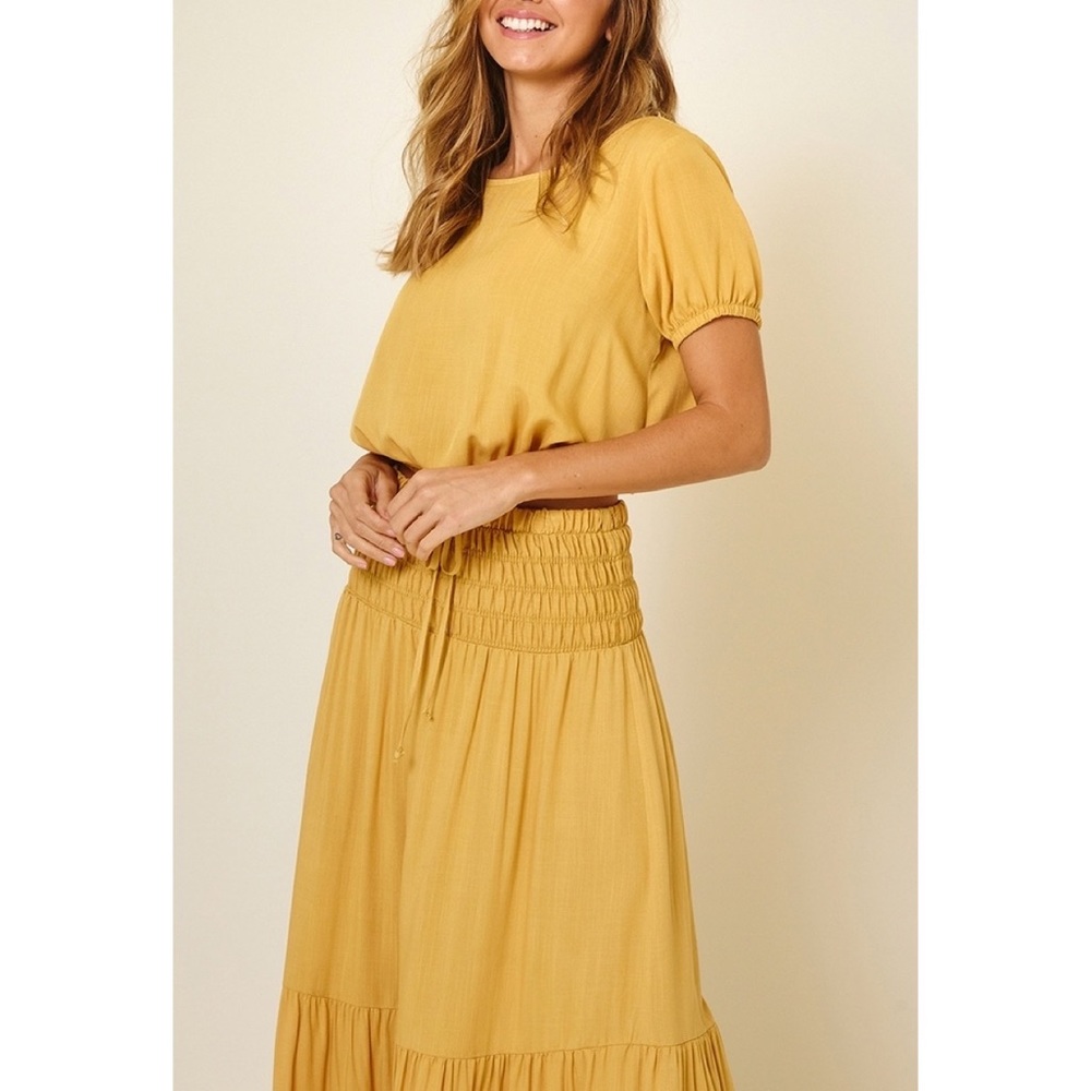 Sunflower Maxi Skirt & Crop Top Set
